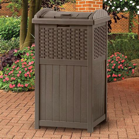 Feb 20, 2023 · Suncast Trash Hideaway 33 Gallon Rectangular Garbage Trash Can Bin with Secure Latching Lid and Solid Bottom Panel for Outdoor Use, Cyberspace 4.7 out of 5 stars 1,412 1 offer from $54.99 
